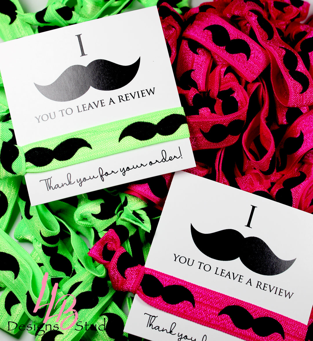 Taco About A Deal Tuesdays || Summer Vibe Mustache Hair Ties + Mustache Review Hair Card | Ready To Ship