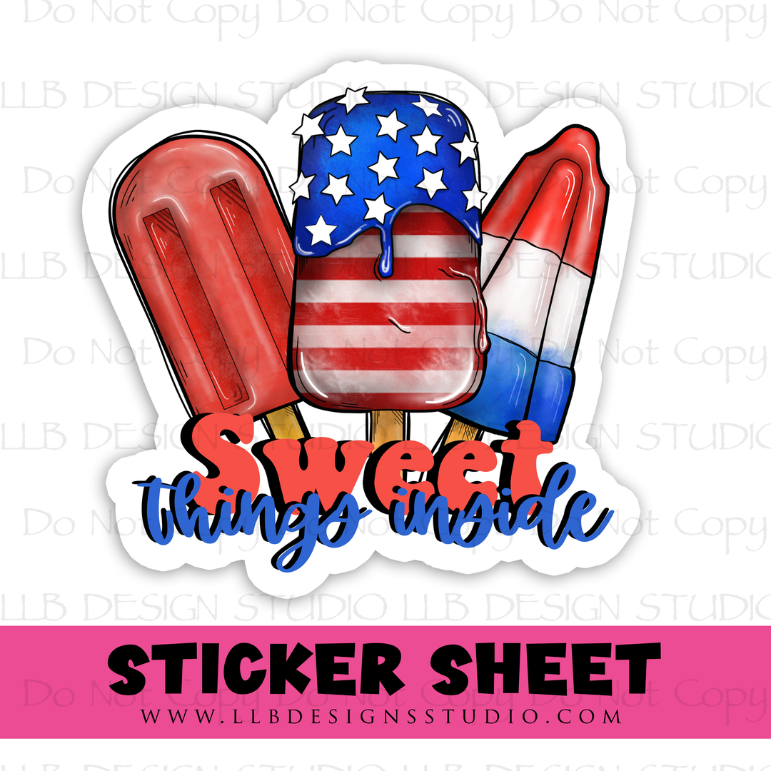 Sweet Things Inside | Packaging Stickers | Business Branding | Small Shop Stickers | Sticker #: S0407 | Ready To Ship