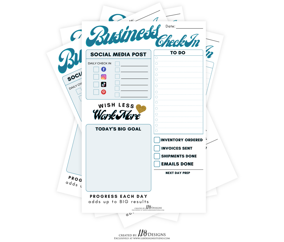 Notepads | Business Check - Blue Theme | Size: 8.5 x 5.5 | 50 Pages | SKU #NP0006