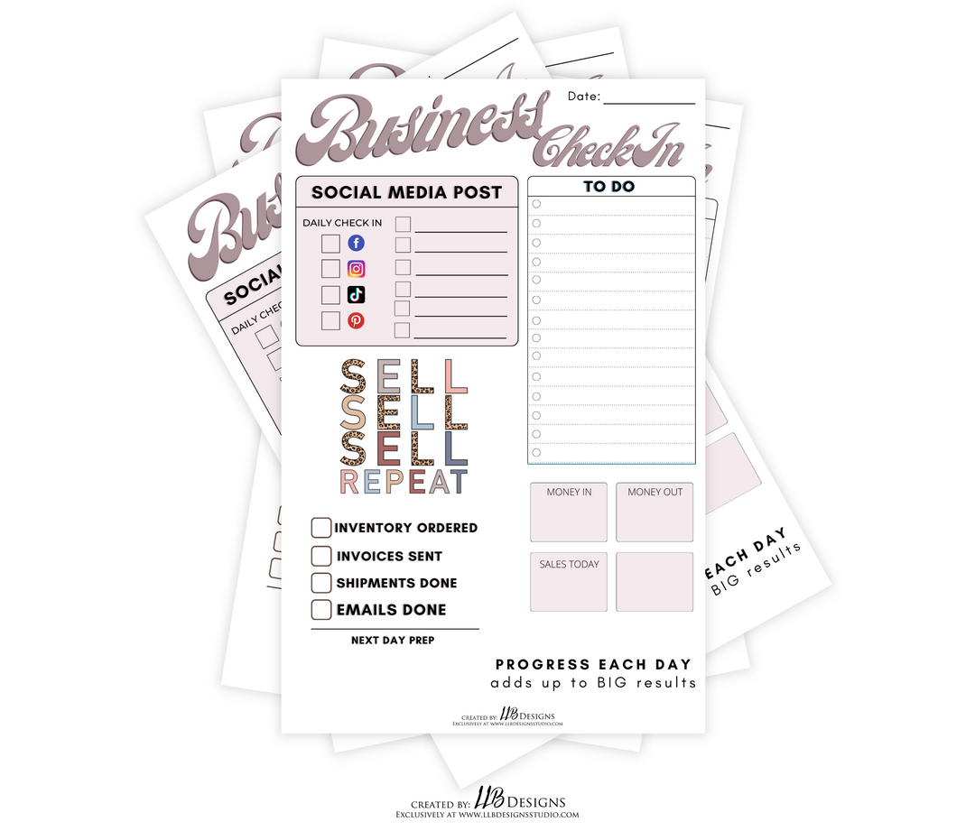 Notepads | Business Check - Purple Cheetah Theme | Size: 8.5 x 5.5 | 50 Pages | SKU #NP0005