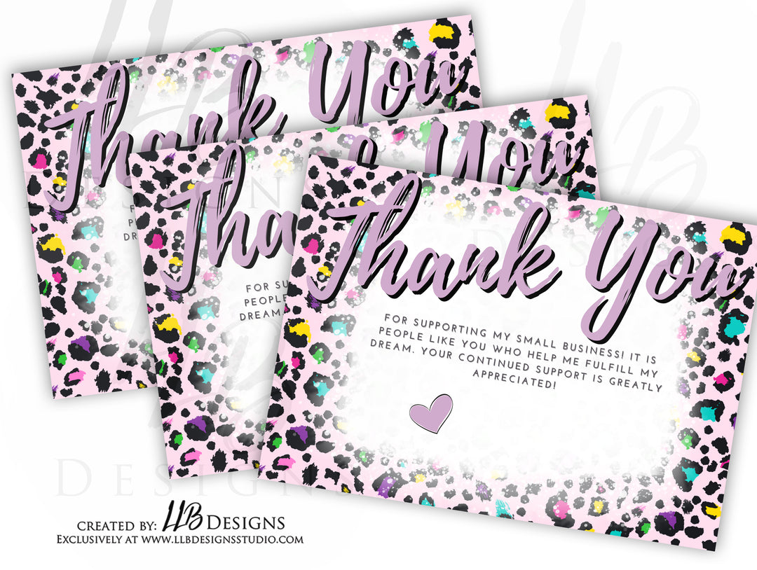 Packaging Insert | Bleached Colorful Cheetah | SIZE 4 X 3 INCHES | Card Number: TY76 | Ready To Ship