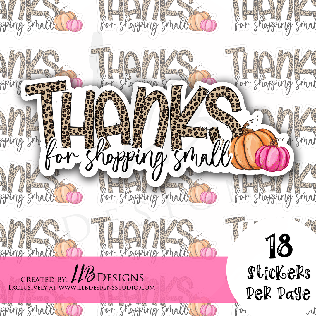 Thank You For Supporting Small Cheetah Pumpkins | Packaging Stickers | Business Branding | Small Shop Stickers | Sticker #: S0238 | Ready To Ship