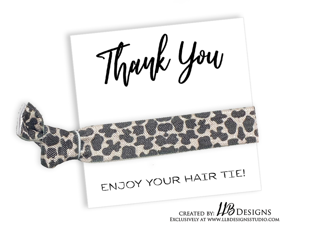 HAIR TIE CARDS ONLY! | Thank You Enjoy Your Hair tie- Hair Tie Card | 10 or 25 Cards | SKU: HTC07