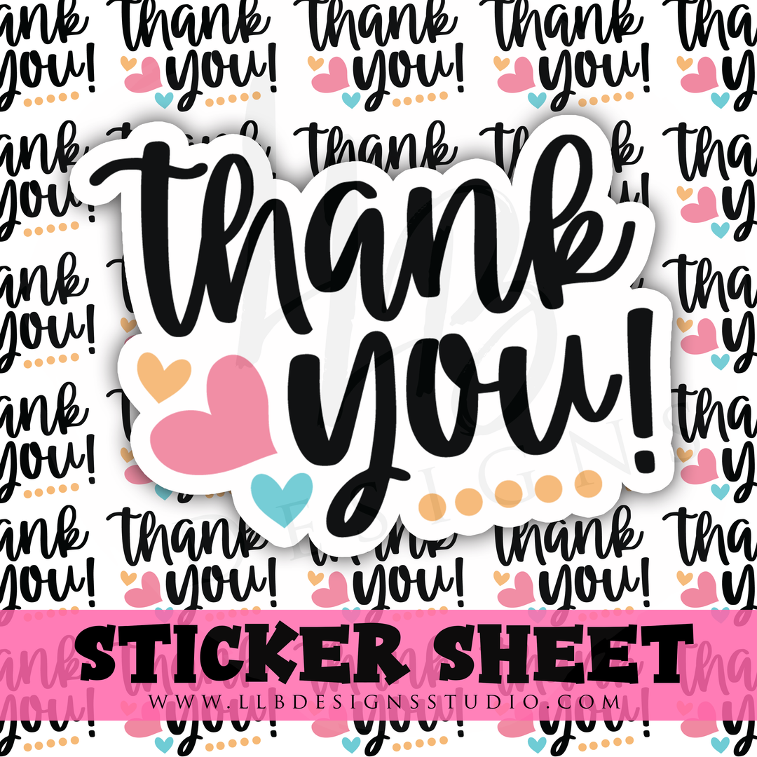 Thank You Hearts | Packaging Stickers | Business Branding | Small Shop Stickers | Sticker #: S0316 | Ready To Ship