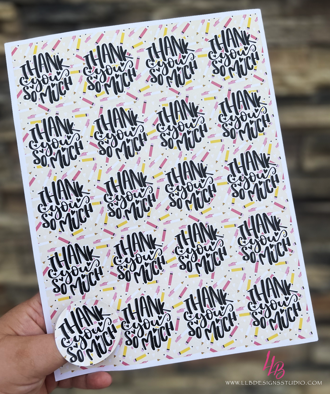 Thank You So Much Round Sticker - Back To School Edition | Packaging Stickers | Business Branding | Small Shop Stickers | Sticker #: S0435 | Ready To Ship