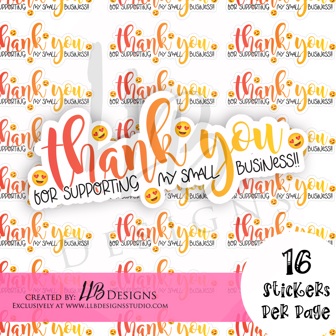 Thank You For Shopping Small Heart Emoji | Packaging Stickers | Business Branding | Small Shop Stickers | Sticker #: S0195 | Ready To Ship