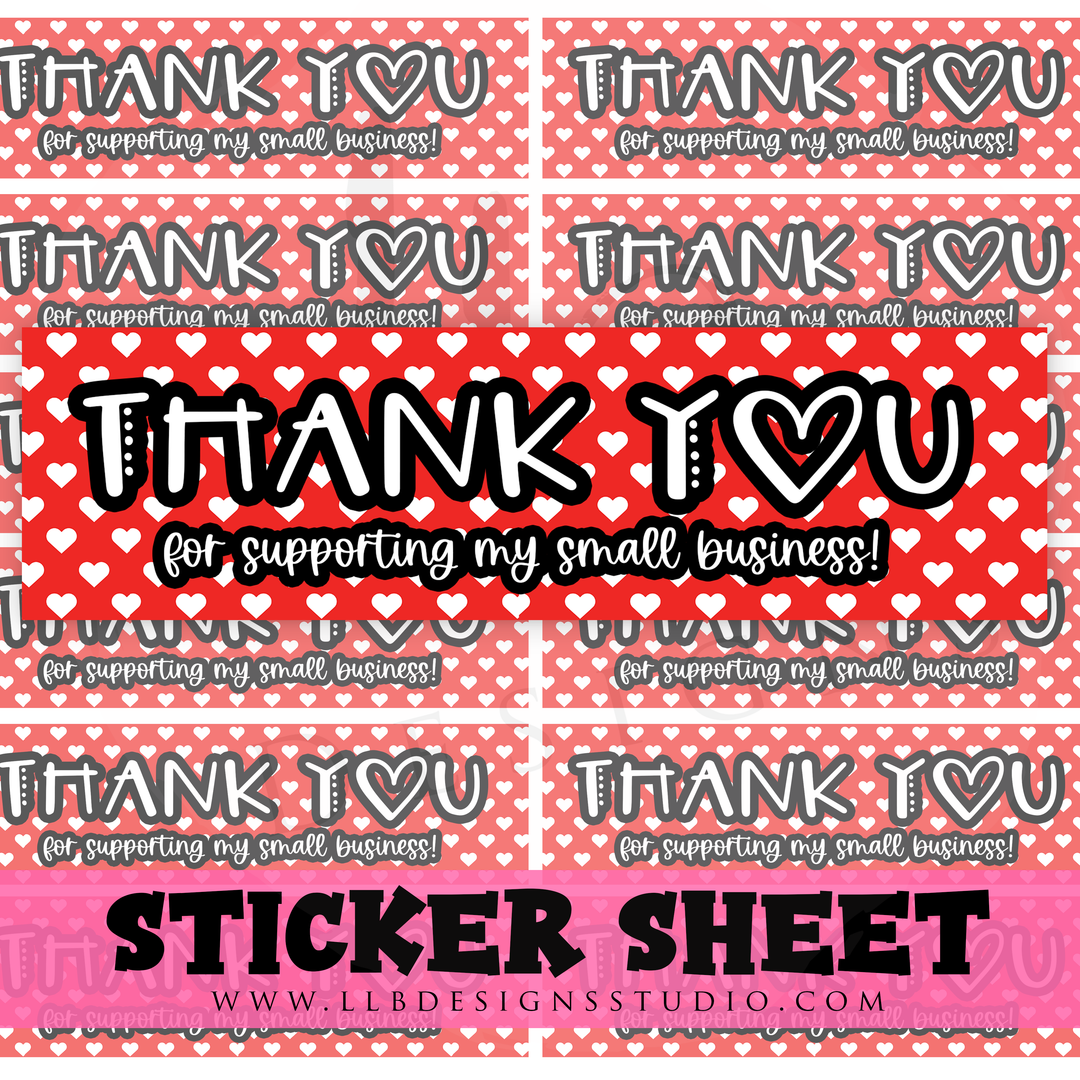 Thank You For Supporting My Small Business | Packaging Strips Sticker | Business Branding | Small Shop Stickers | Sticker #: S0324 | Ready To Ship | 2 Sheets