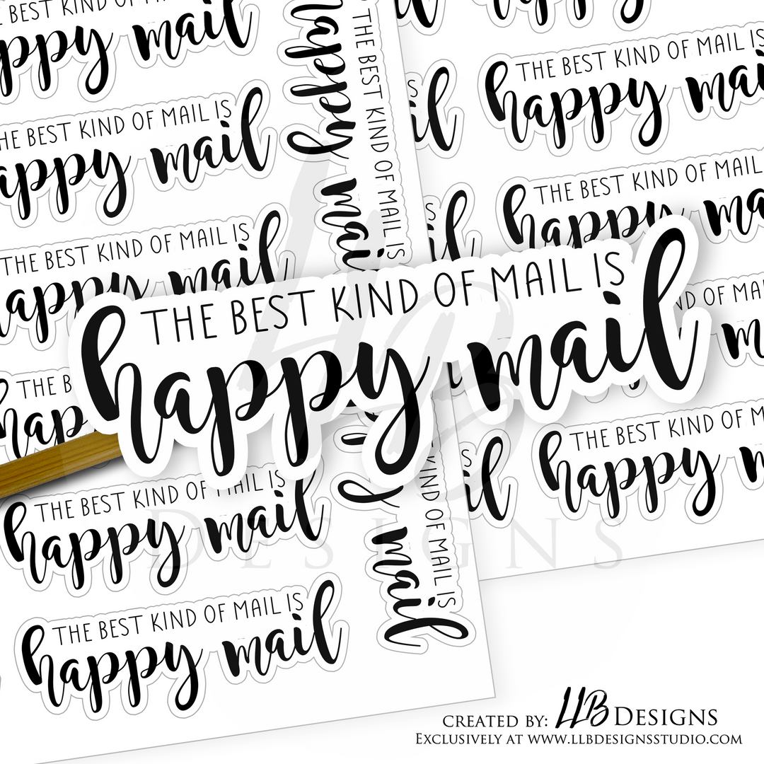 Best Kind Of Mail is Happy Mail! | Packaging Stickers | Business Branding | Small Shop Stickers | Sticker #: S0131 | Ready To Ship
