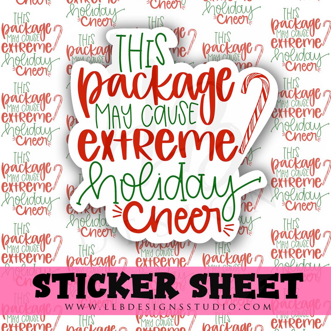 This Package May Cause Holiday Cheer | Packaging Stickers | Business Branding | Small Shop Stickers | Sticker #: S0279 | Ready To Ship