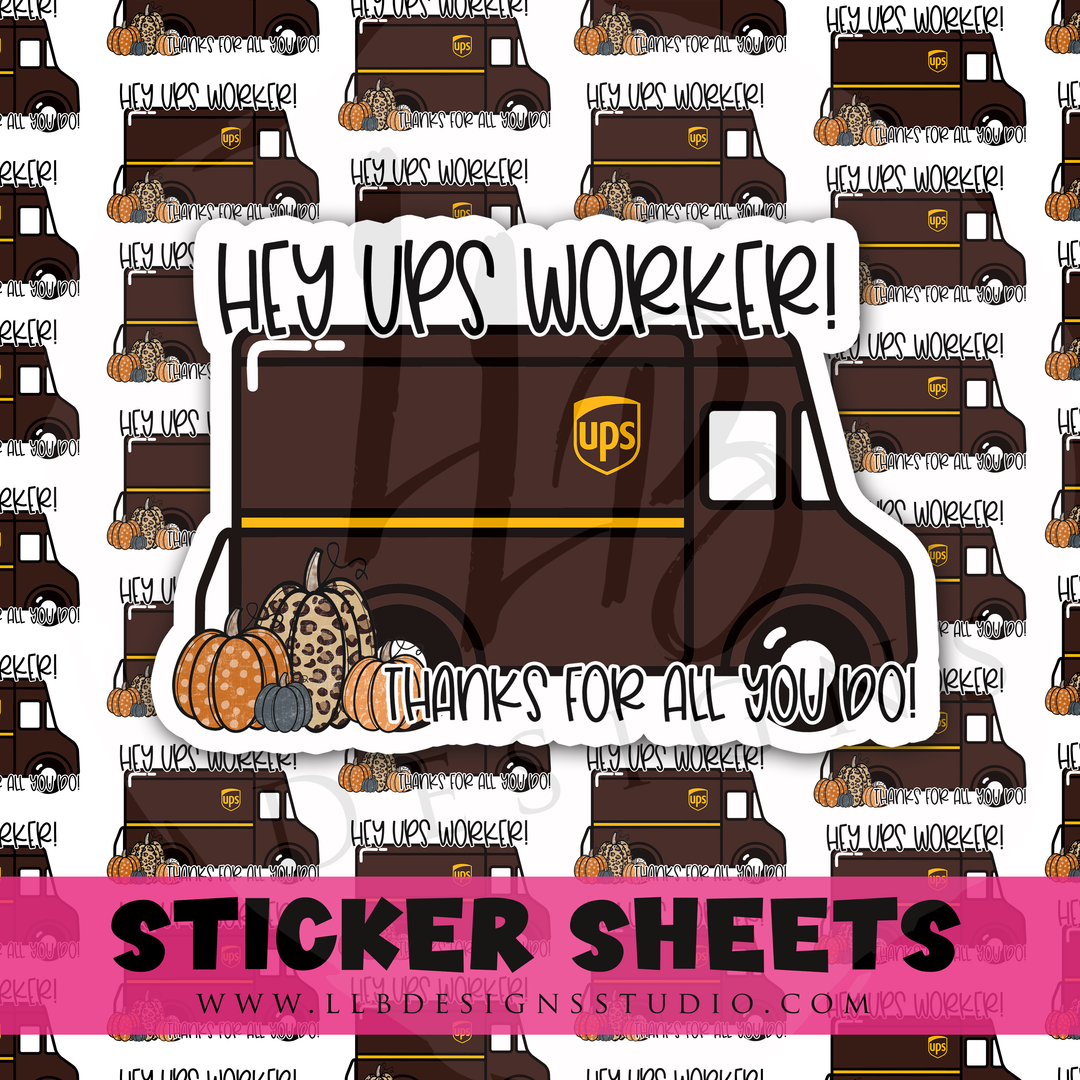 UPS - Fall Sticker | Packaging Stickers | Business Branding | Small Shop Stickers | Sticker #: S0456 | Ready To Ship