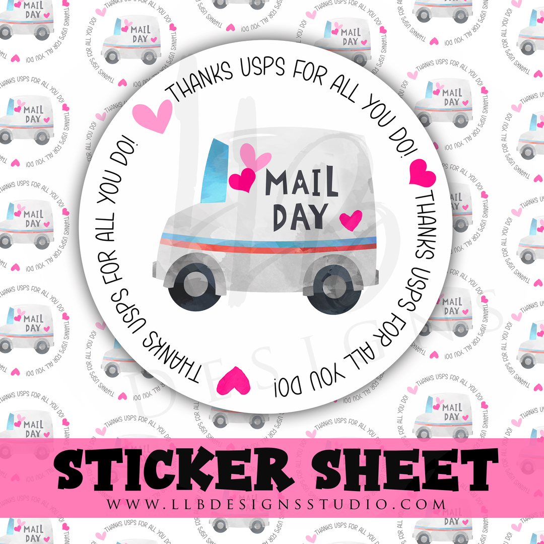 USPS Mail Day | Packaging Stickers | Business Branding | Small Shop Stickers | Sticker #: S0319 | Ready To Ship