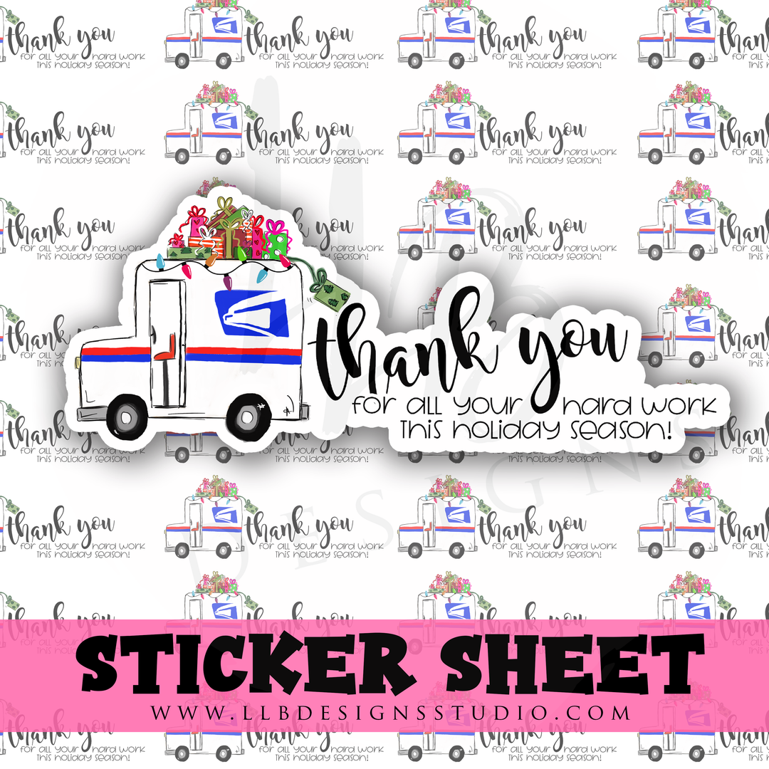 USPS Holiday Season Sticker | Packaging Stickers | Business Branding | Small Shop Stickers | Sticker #: S0249 | Ready To Ship