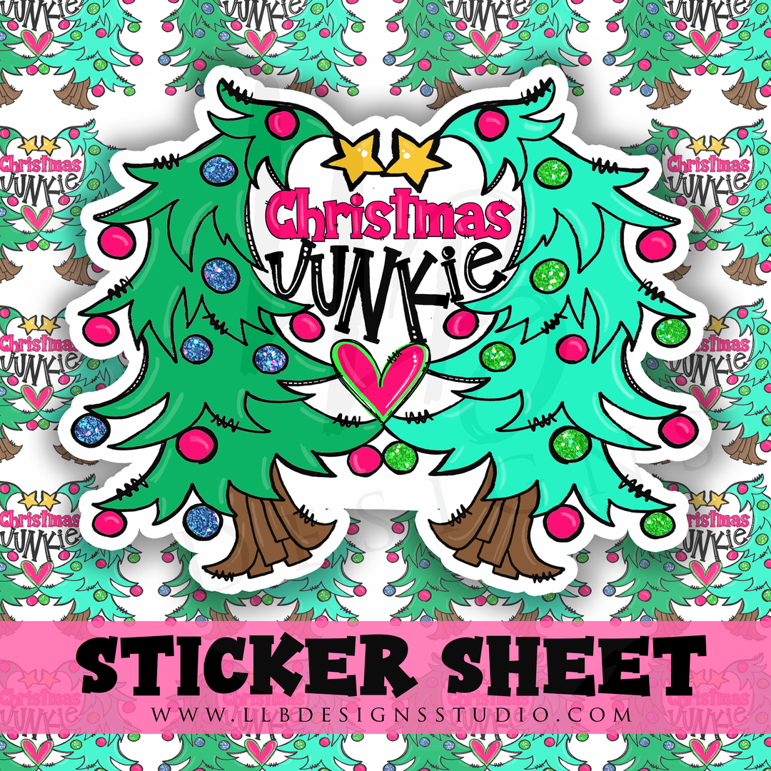 Christmas Junkie | Packaging Stickers | Business Branding | Small Shop Stickers | Sticker #: S0280 | Ready To Ship