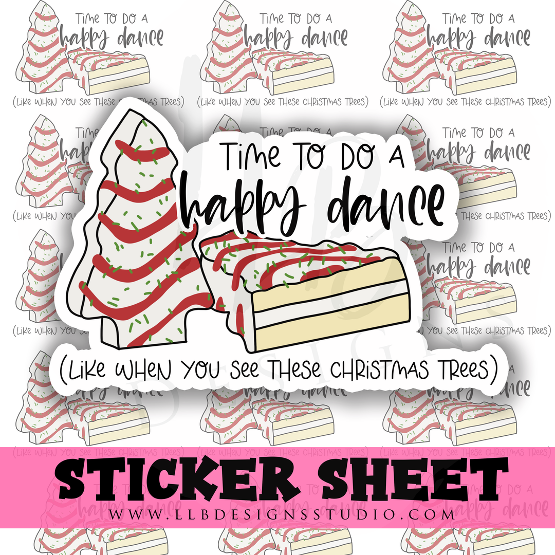 Christmas Tree Treat Happy Dance | Packaging Stickers | Business Branding | Small Shop Stickers | Sticker #: S0281 | Ready To Ship