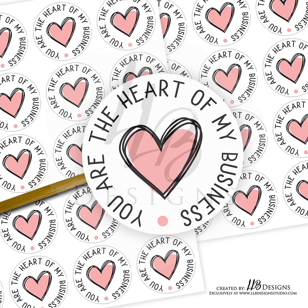 Heart Of My Business | Packaging Stickers | Business Branding | Small Shop Stickers | Sticker #: S0051 | Ready To Ship