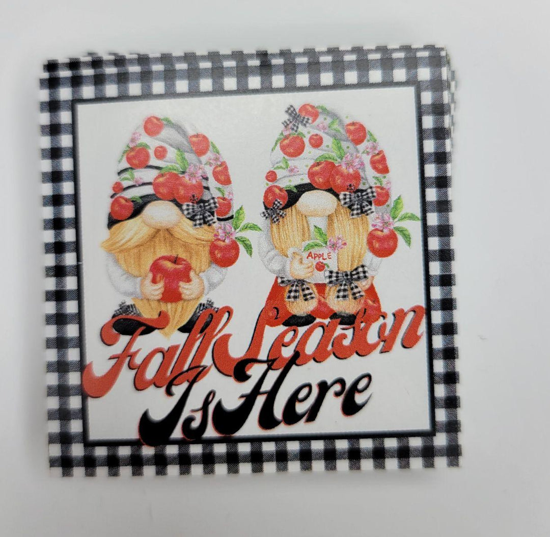 Fall Season Is Here Gnomes | Peel Back Matte Laminate Stickers | Thank You Stickers