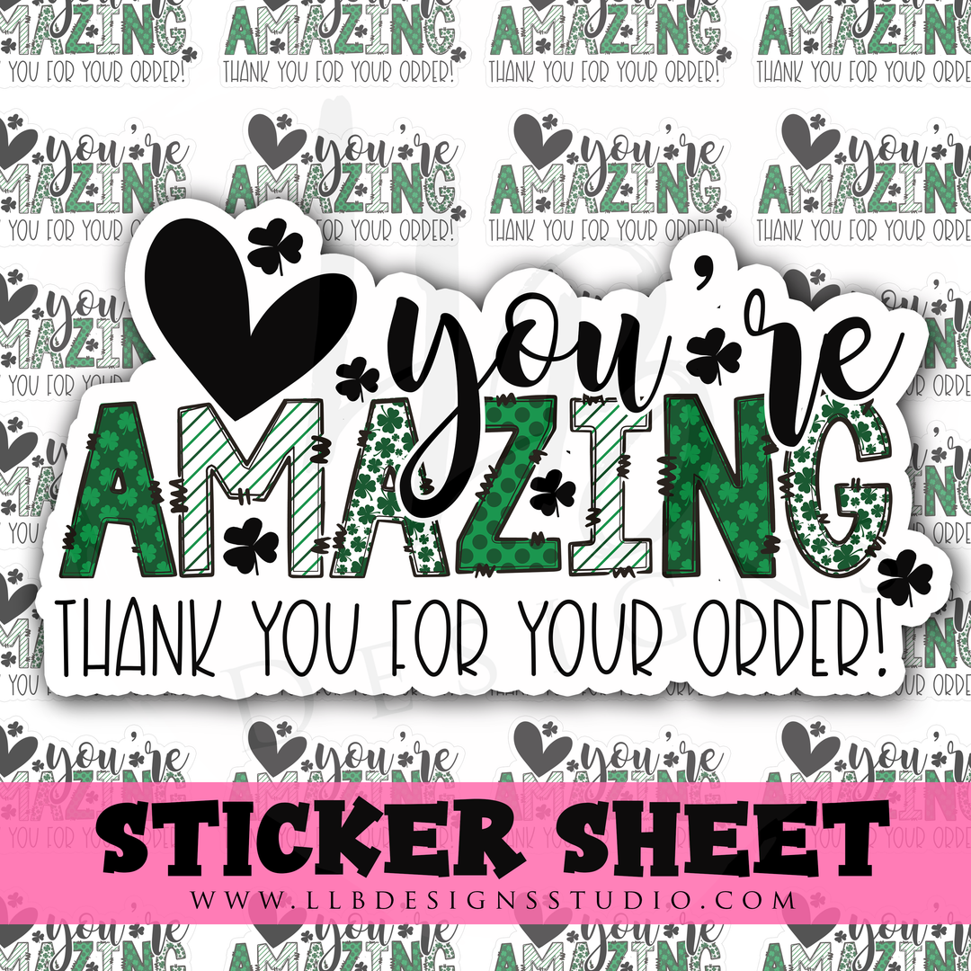 You're Amazing | Packaging Stickers | Business Branding | Small Shop Stickers | Sticker #: S0344 | Ready To Ship
