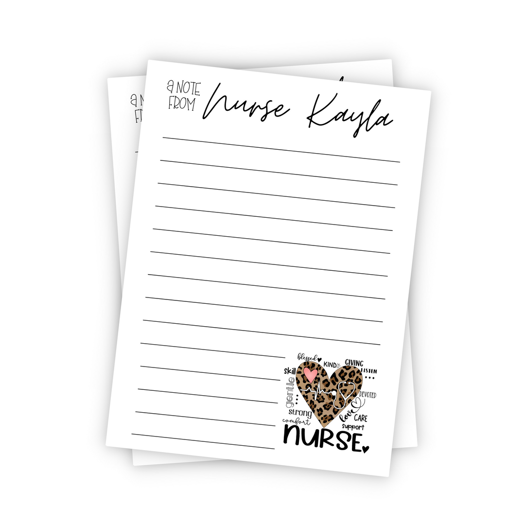 Notepads | Custom Note From Nurse Edition |  Size: 5x7 | 50 Pages