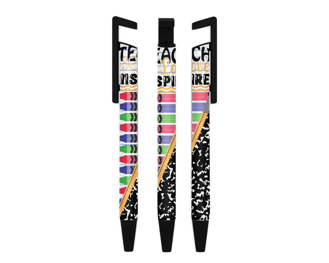 Sublimation Stationery Pen | Teach Love Inspire l Clickable Pen | Black Ink | SKU # PEN109
