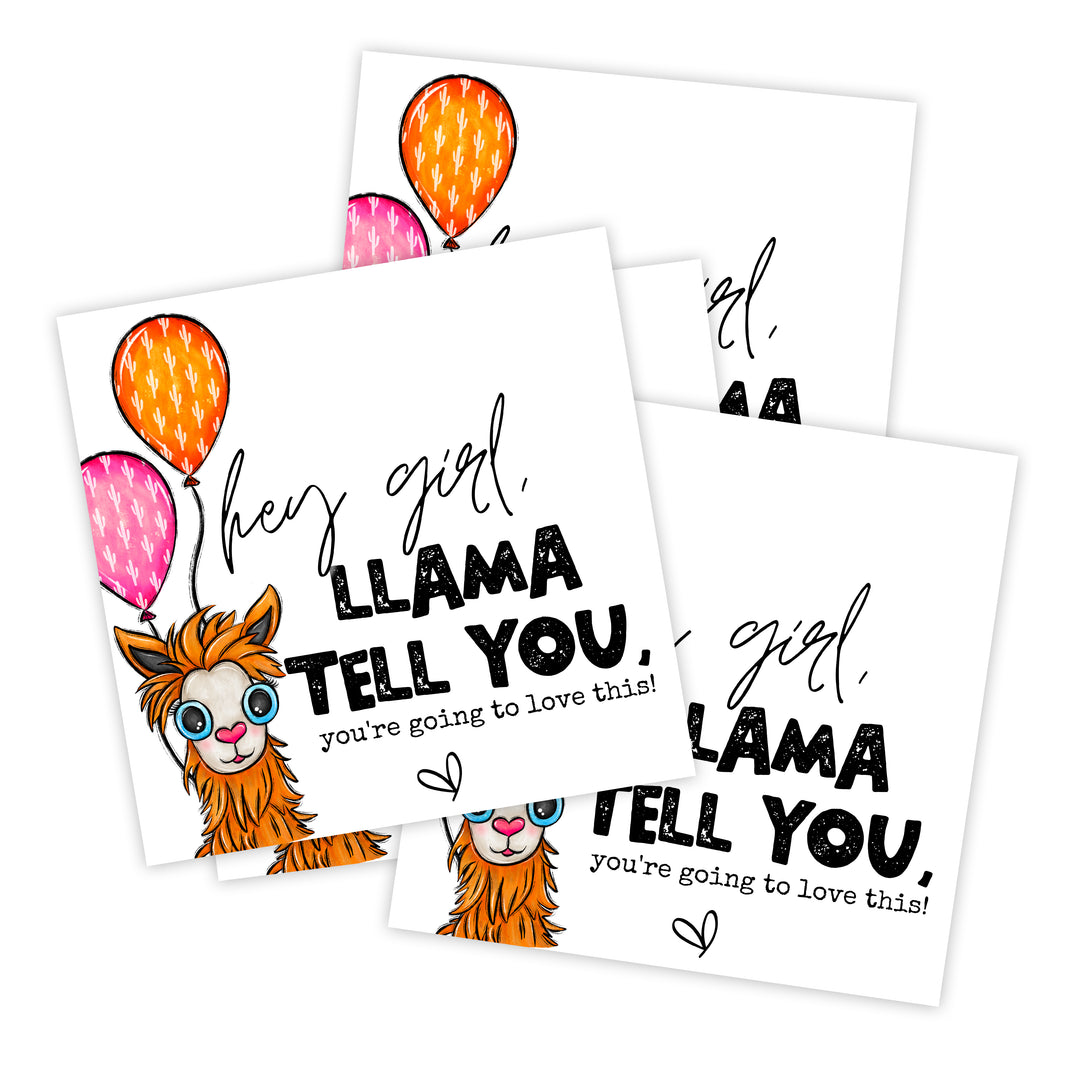 Hey Girl Llama Tell You, You're Going To Love This, Packaging Inserts - SIZE 3 X 3 INCHES | Card Number: TY99 | Ready To Ship