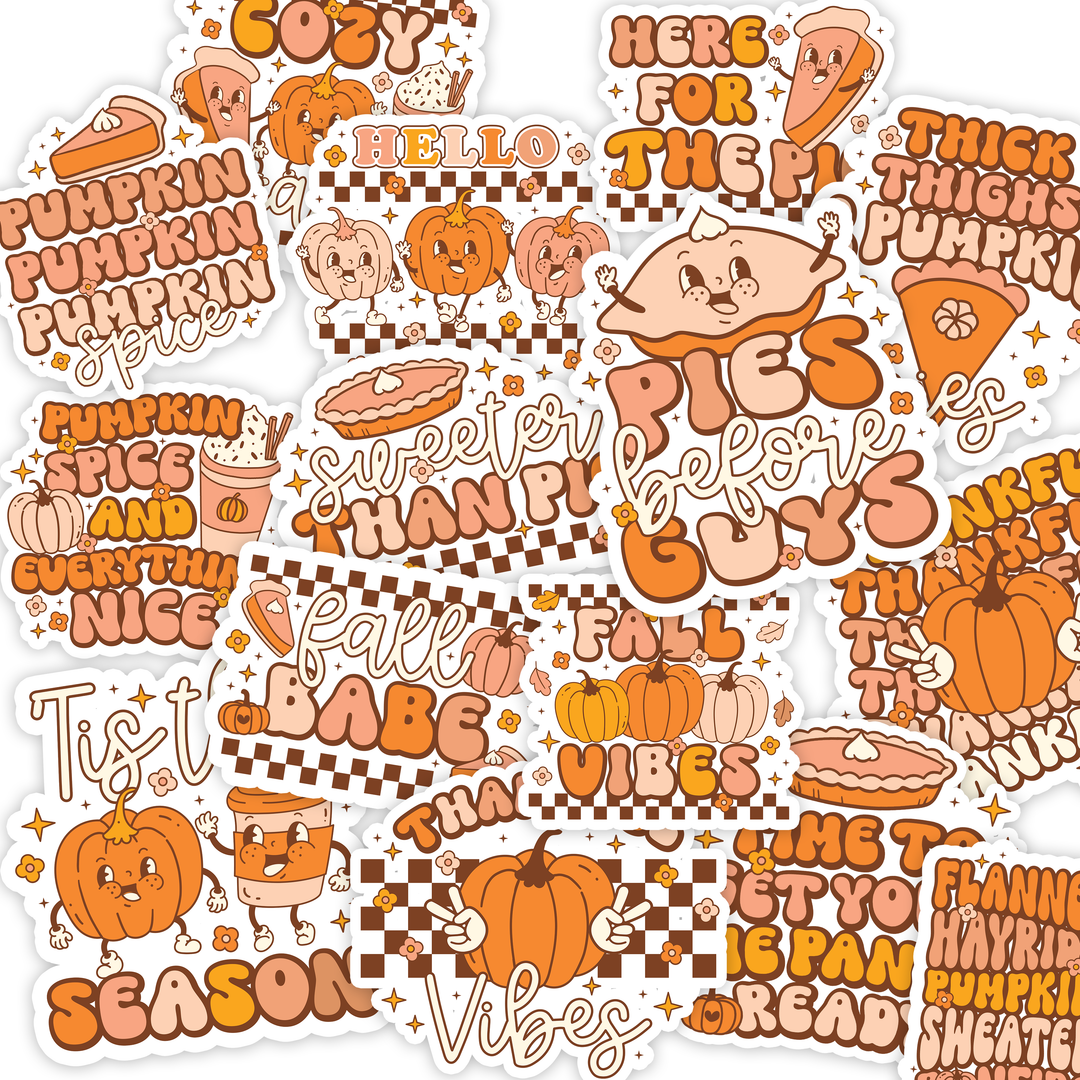Fall Pumpkin Bundle, Package Fillers, Business Branding, Small Shop Vinyl, Tumbler Decal, Laptop Sticker, Window Sticker, Fall Decals