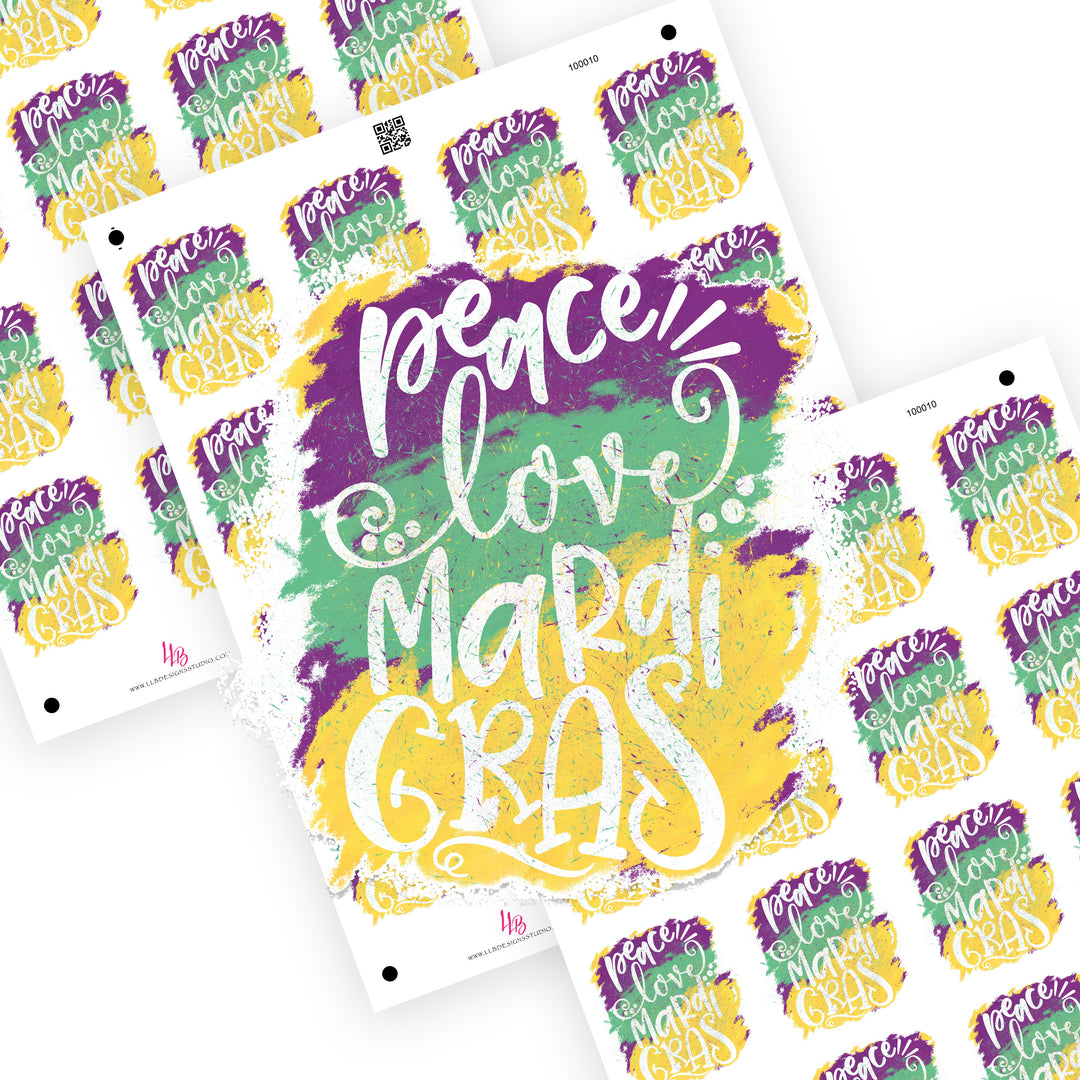 Happy Mardi Gras, Packaging Stickers, Small Shop Stickers , Sticker #:  S0726, Ready To Ship
