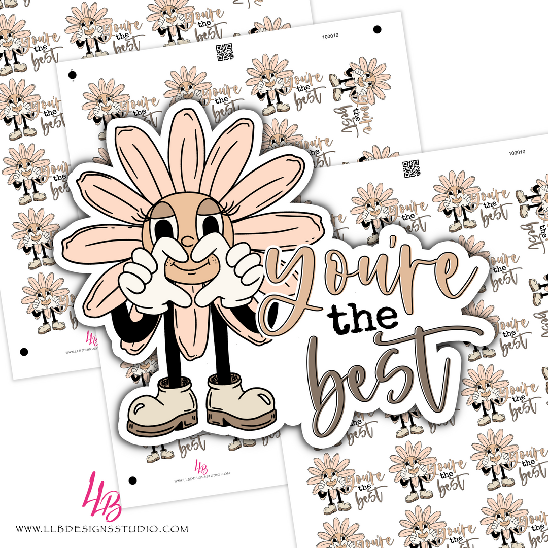 Daisy Love - You're The Best Sticker. Business Branding, Small Shop Stickers , Sticker #: S0598, Ready To Ship