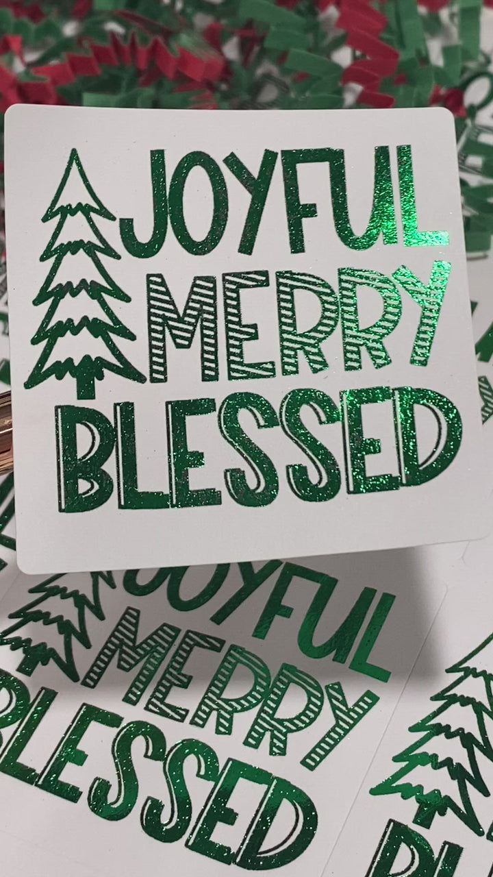 Joyful Merry Blessed |  Packaging Stickers | Business Branding | Small Shop Stickers | Sticker #: S0143 | Ready To Ship