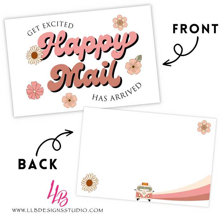 Packaging Insert  | Happy Mail Has Arrived |  SIZE 4 X 6 INCHES | Card Number: TY87 | Ready To Ship