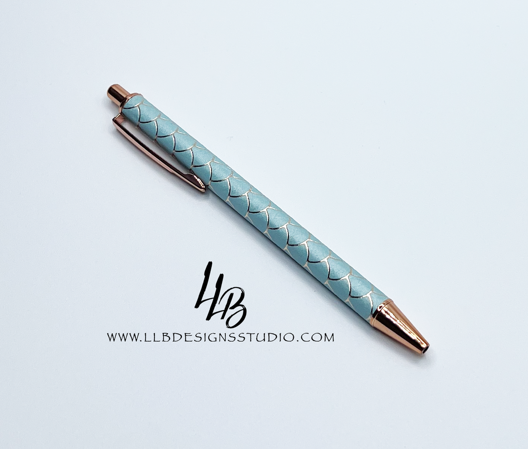Stationery Pen | Aqua Mermaid l Clickable Pen | Black Ink | SKU # PEN95