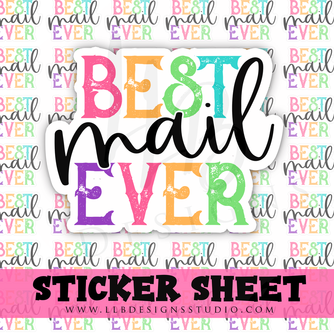 Colorful Letters Best Mail Ever |  Packaging Stickers | Business Branding | Small Shop Stickers | Sticker #: S0346 | Ready To Ship