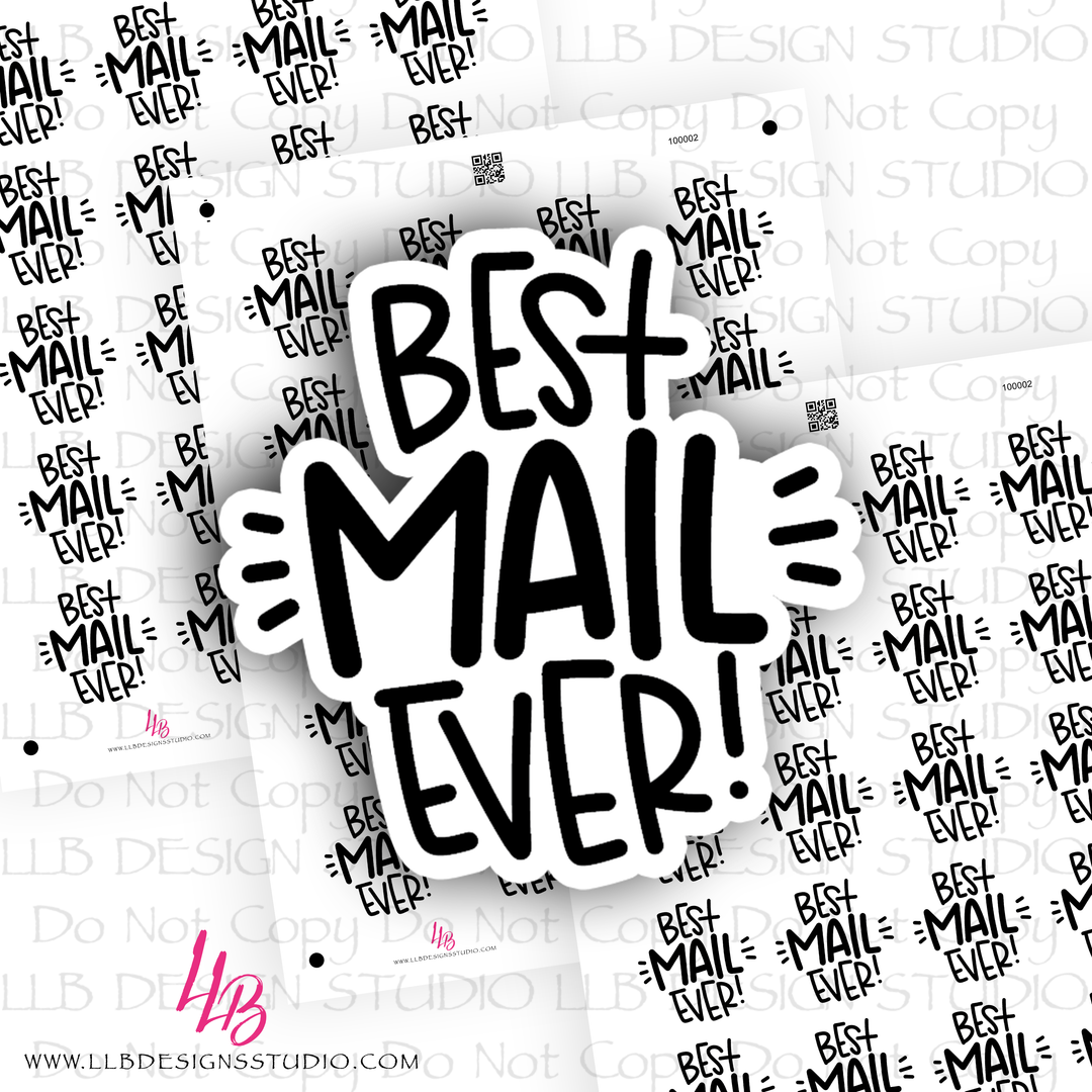 Foiled  Sticker - Best Mail Ever THANK YOU STICKER, PACKAGING STICKERS, BUSINESS BRANDING, SMALL SHOP STICKERS , STICKER #: S0586