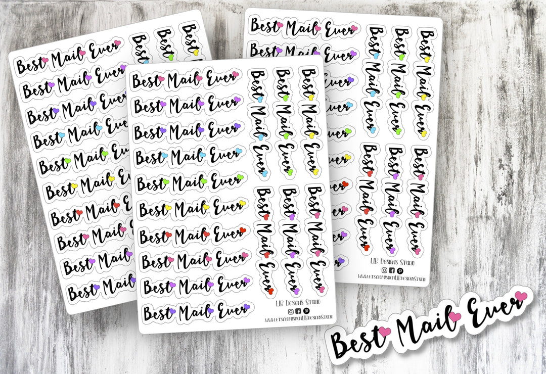 Best Mail Ever Stickers Colorful |  Packaging Stickers | Business Branding | Small Shop Stickers | Sticker #: S0016 | Ready To Ship