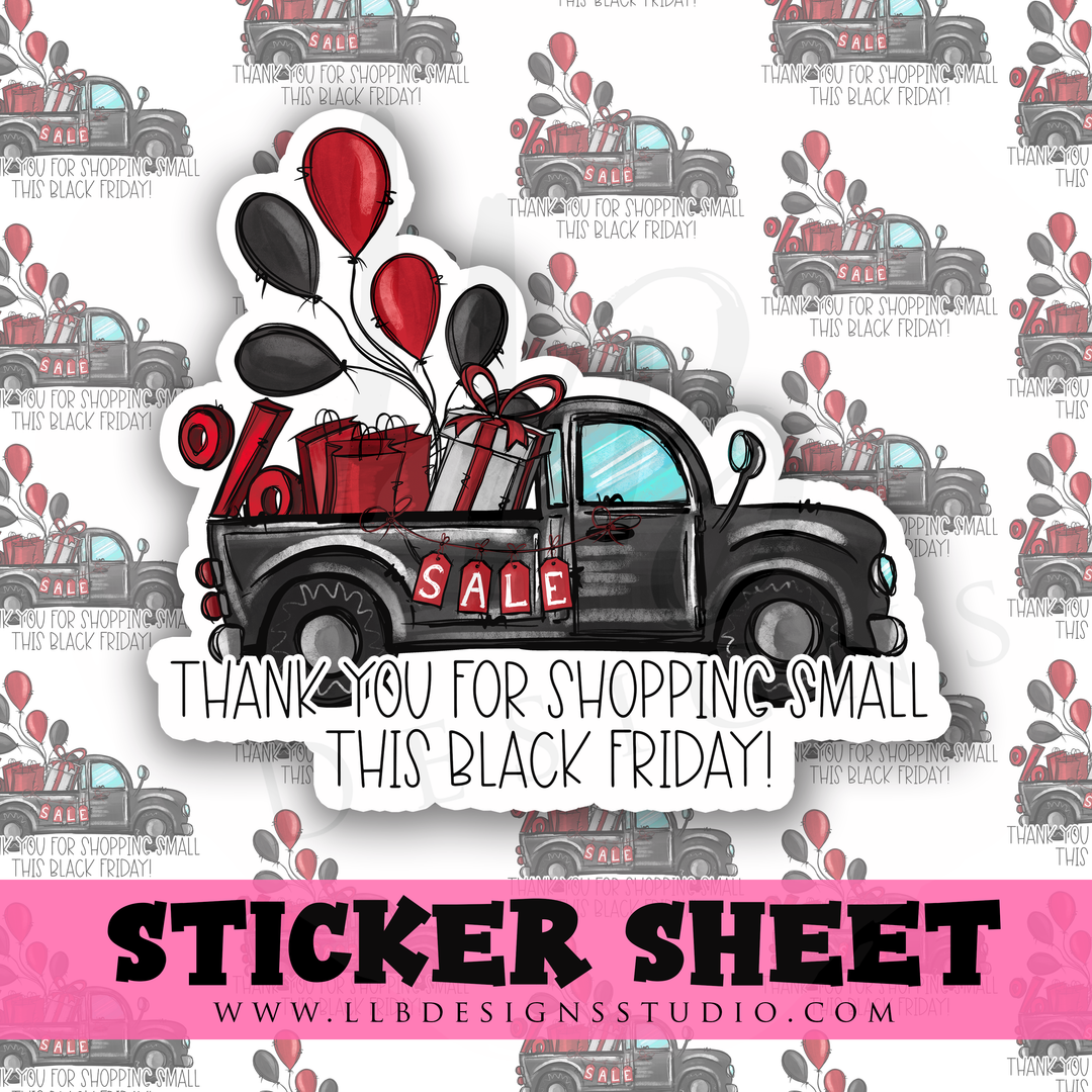 Black Friday Truck |  Packaging Stickers | Business Branding | Small Shop Stickers | Sticker #: S0255 | Ready To Ship