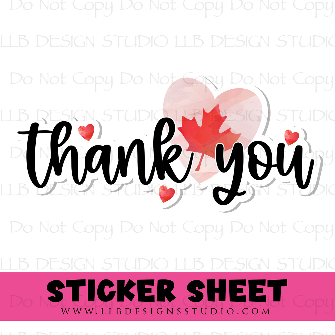 Canada Thank You |  Packaging Stickers | Business Branding | Small Shop Stickers | Sticker #: S0394 | Ready To Ship