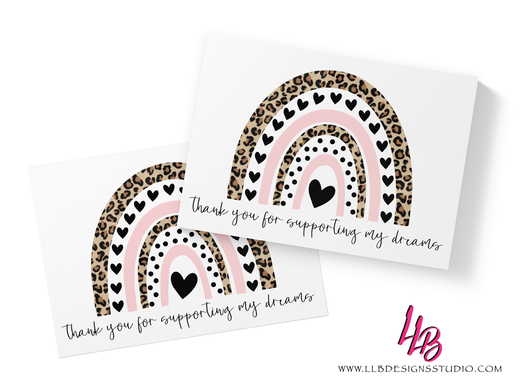 Packaging Insert  | Supporting Dreams - Rainbow Cheetah | SIZE 4 X 6 INCHES | Card Number: TY81 | Ready To Ship