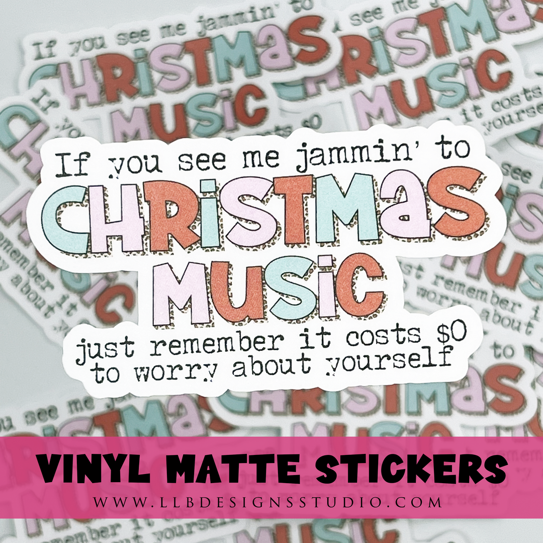 Christmas Music |  Package Fillers | Business Branding | Small Shop Stickers | Vinyl Sticker #: V0011 | Ready To Ship