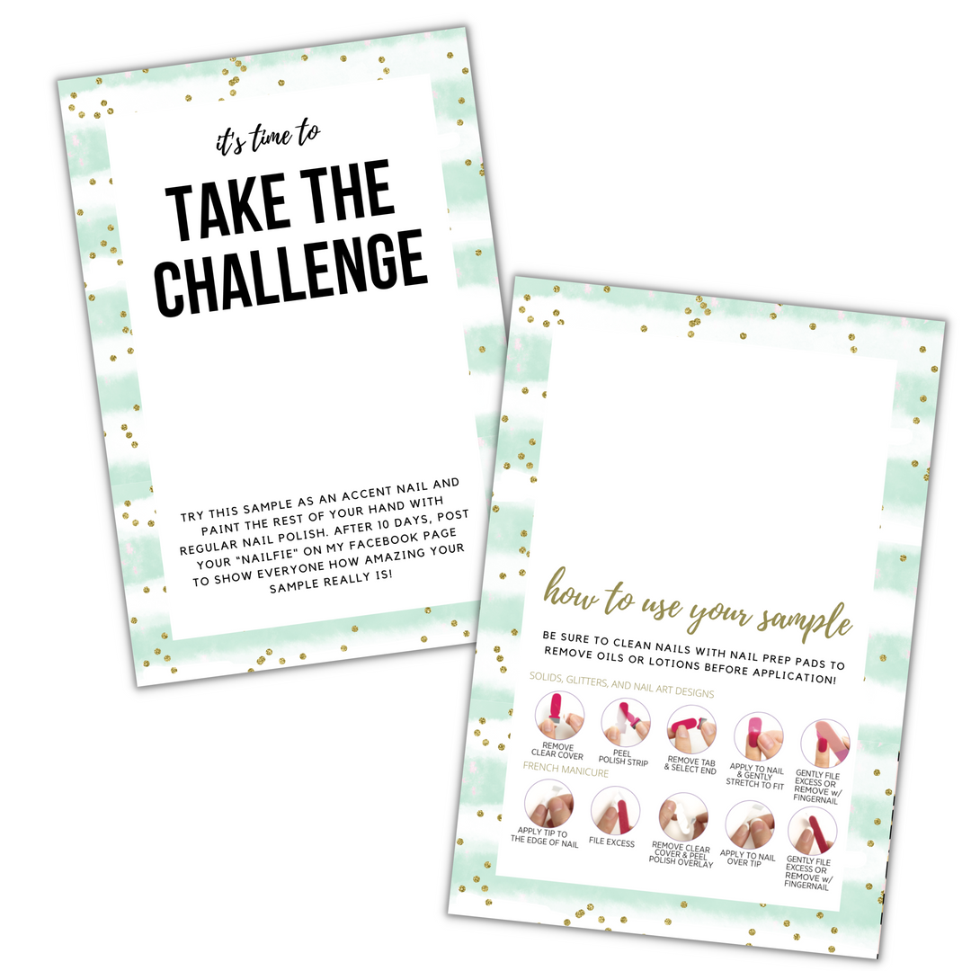 Teal Gold Glitter Dot | Take The Challenge Card | Size: 6" x 4" | SKU: TAC06