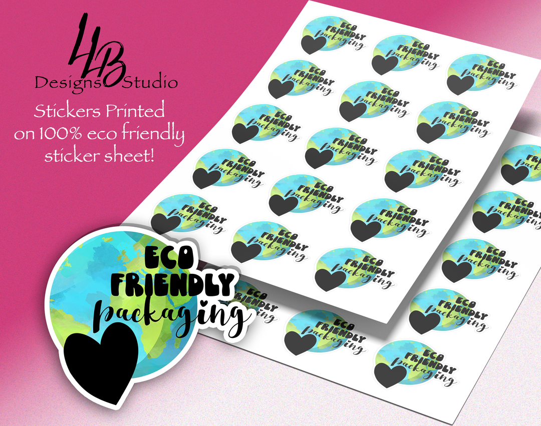 Eco Friendly Stickers - Eco Friendly Packaging Sticker Sheet |  Packaging Stickers | Business Branding | Small Shop Stickers | Sticker #: S0411 | Ready To Ship