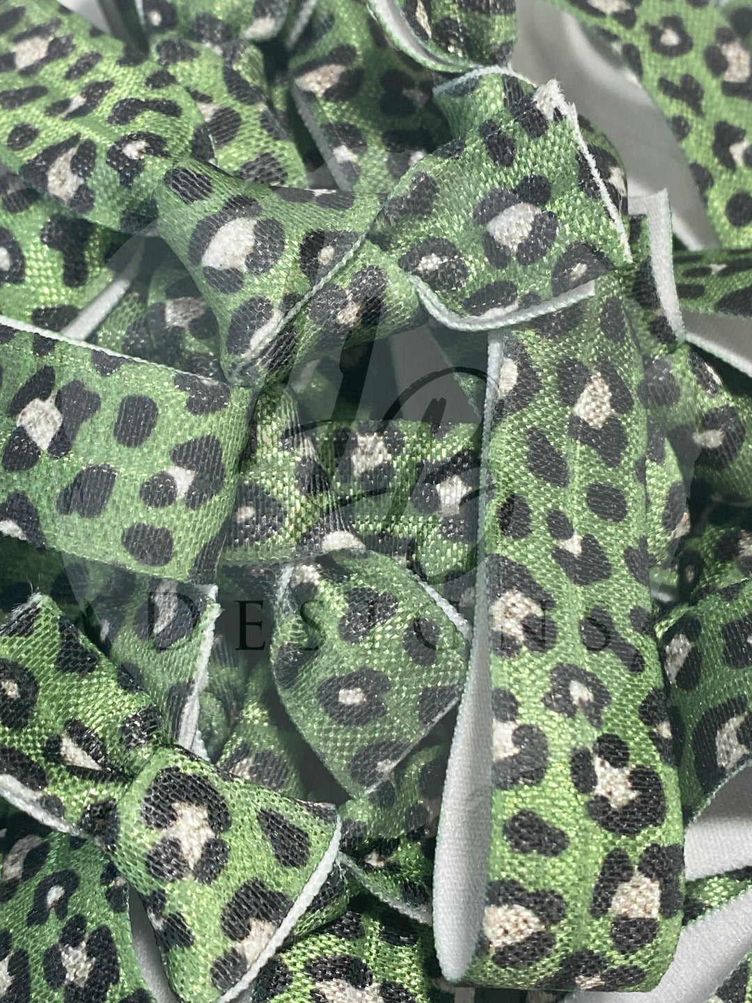 Green Cheetah Print Hair Ties