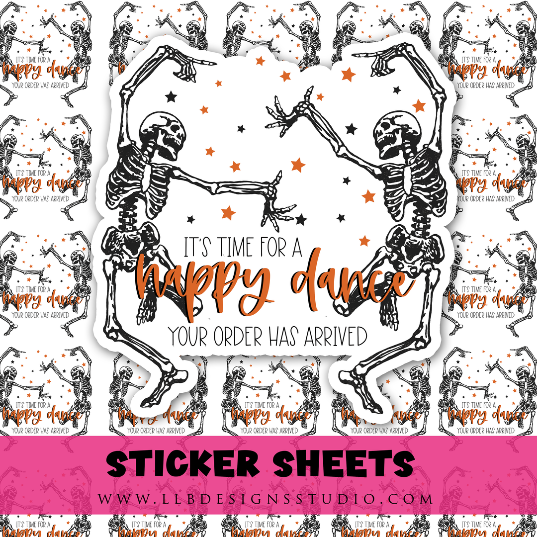 Happy Dance Halloween |  Packaging Stickers | Business Branding | Small Shop Stickers | Sticker #: S0491 | Ready To Ship