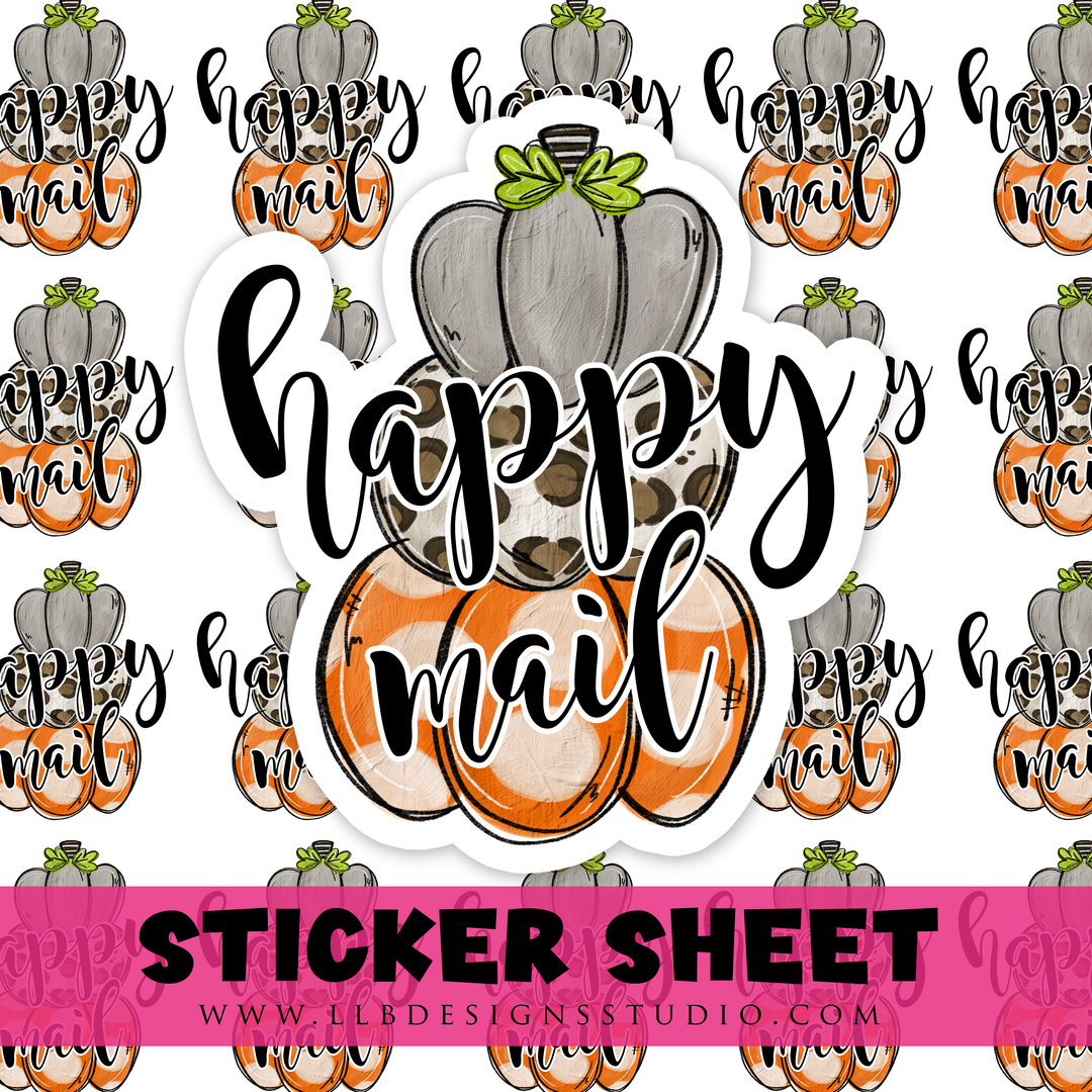 Pumpkin Happy Mail |  Packaging Stickers | Business Branding | Small Shop Stickers | Sticker #: S0479 | Ready To Ship