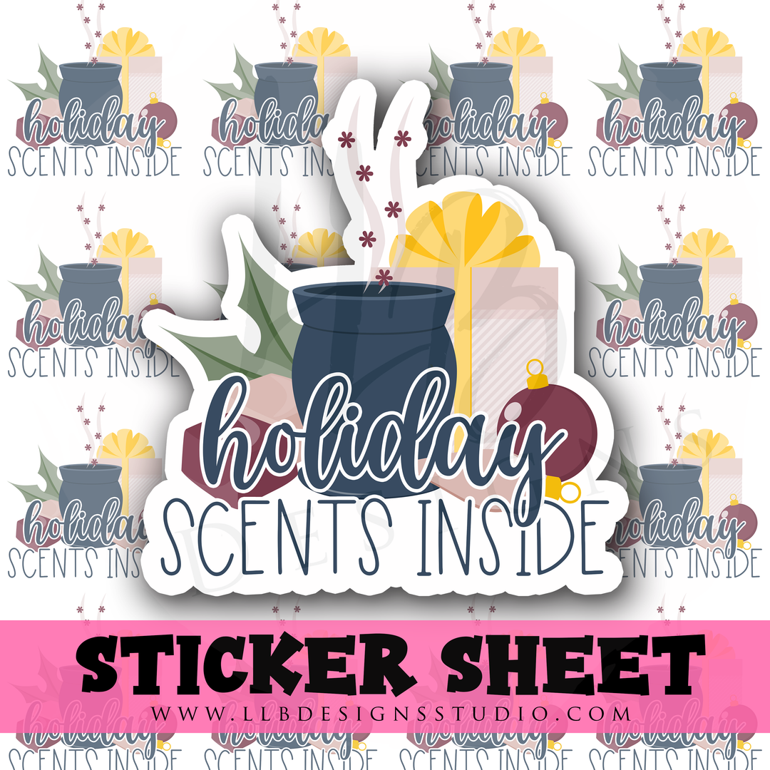 Holiday Scents Inside |  Packaging Stickers | Business Branding | Small Shop Stickers | Sticker #: S0253 | Ready To Ship