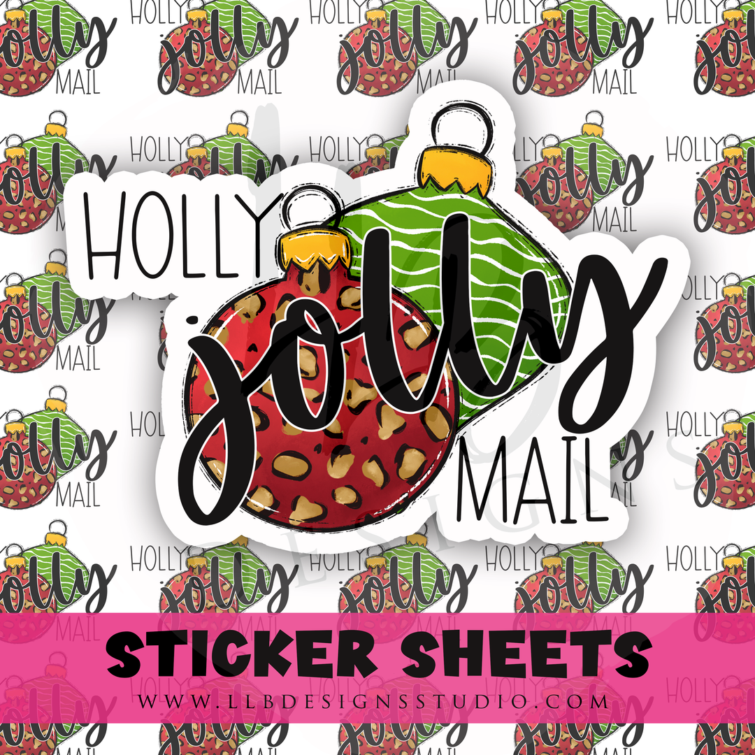 Holly Jolly Mail | Packaging Stickers | Business Branding | Small Shop Stickers | Sticker #: S0507 | Ready To Ship