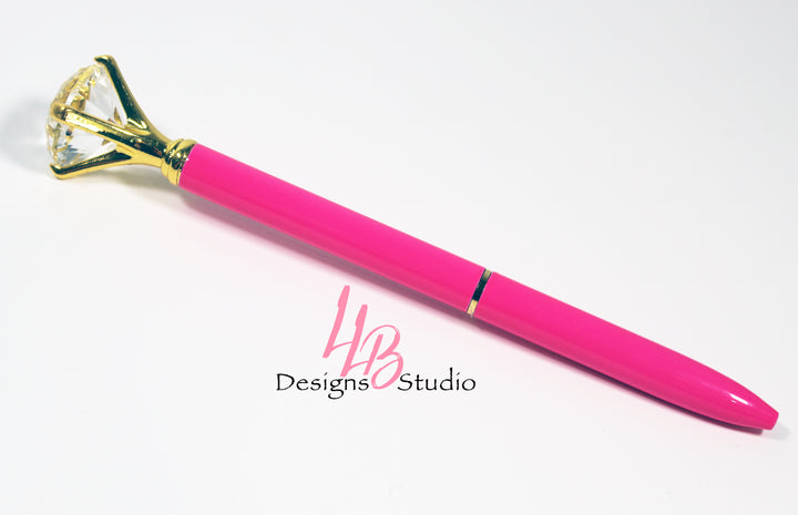 Stationary Pen | Neon Pink Diamond Pen | Black Ink | SKU # PEN17