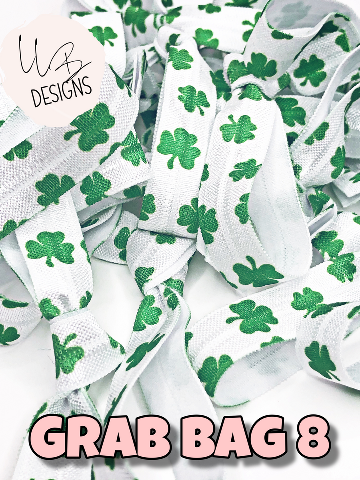 St. Patricks Day Grab Bag Hair Ties  - 25 Hair Ties Per Bag