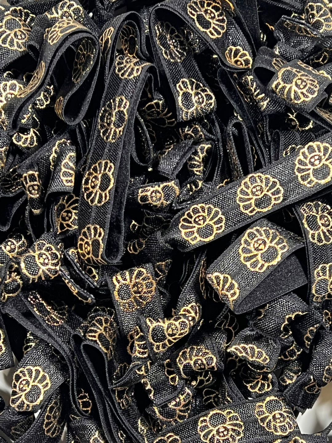 Gold Turkey foil on Black Design Hair Ties