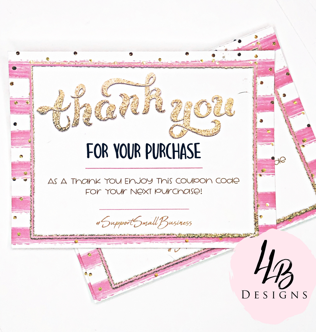Packaging Insert  | Write Your Own Discount Code On Card  | SIZE 3.5 X 4.5 INCHES | Card Number: TY29 | Ready To Ship