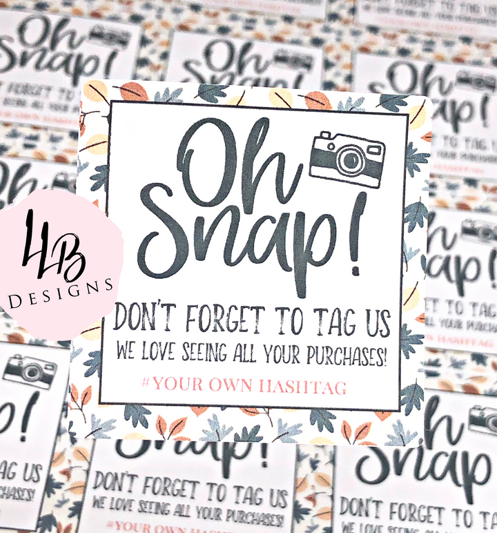 Fall Oh Snap! #Hashtag  | Packaging Stickers | Business Branding | Small Shop Stickers | Sticker #: S0041 | Ready To Ship