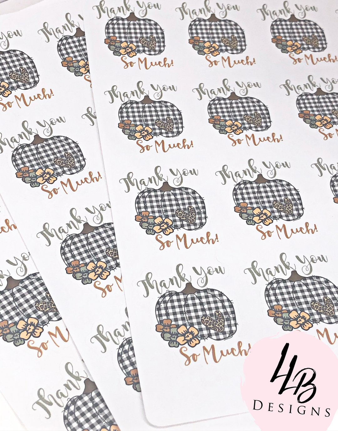Fall Plaid Thank You So Much | Packaging Stickers | Business Branding | Small Shop Stickers | Sticker #: S0030 | Ready To Ship